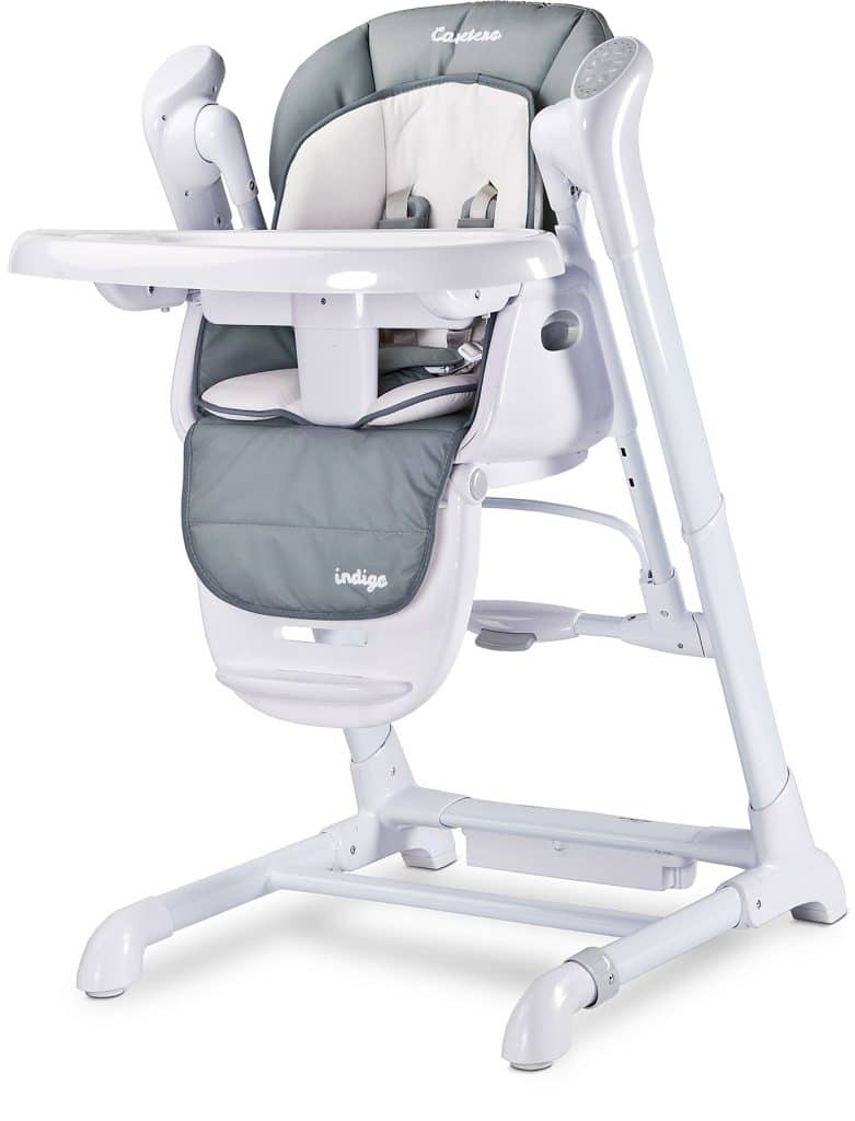 Scaun de masa cu leagan electric caretero indigo 2 in 1 grey