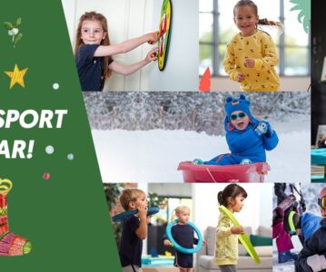 Moș Crăciun cumpără cadouri pentru copii de la Decathlon